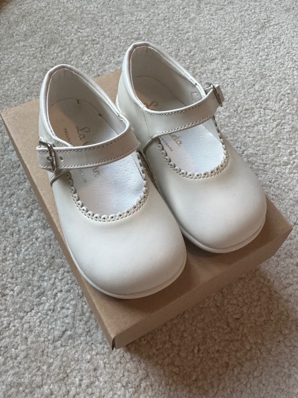 La Coqueta Ivory Leather Mary Jane- Todder US 7/ EU 23